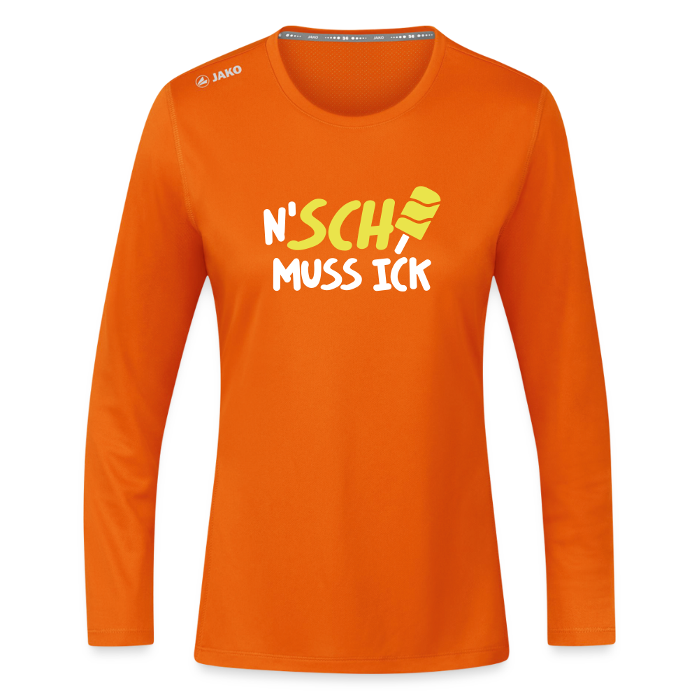 N'SCH... MUSS ICK - Frauen Sport Langarmshirt - Neonorange
