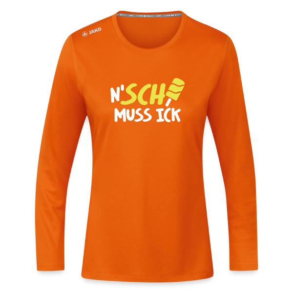 N'SCH... MUSS ICK - Frauen Sport Langarmshirt - Neonorange