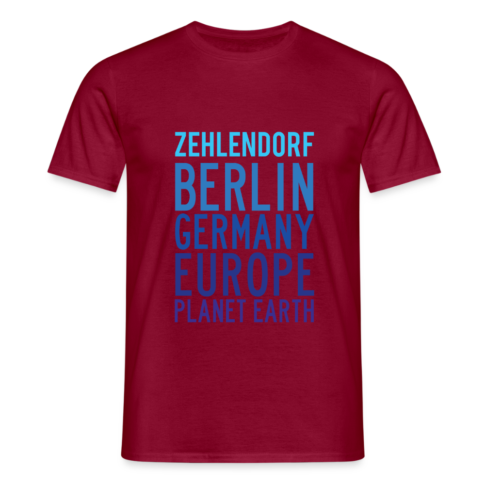 Zehlendorf Planet Earth - Männer Premium T-Shirt - Ziegelrot