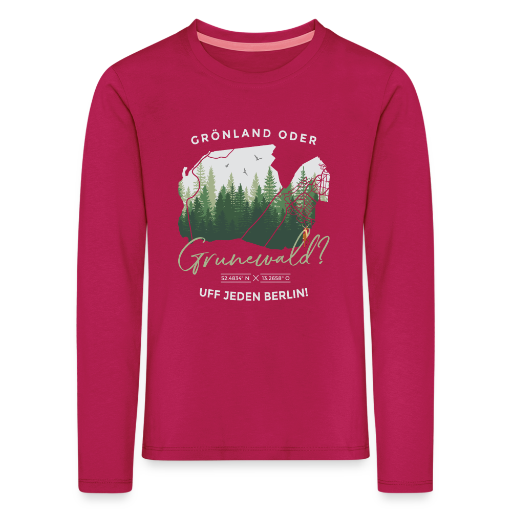 Grönland oder Grunewald - Kinder Langarmshirt - dunkles Pink
