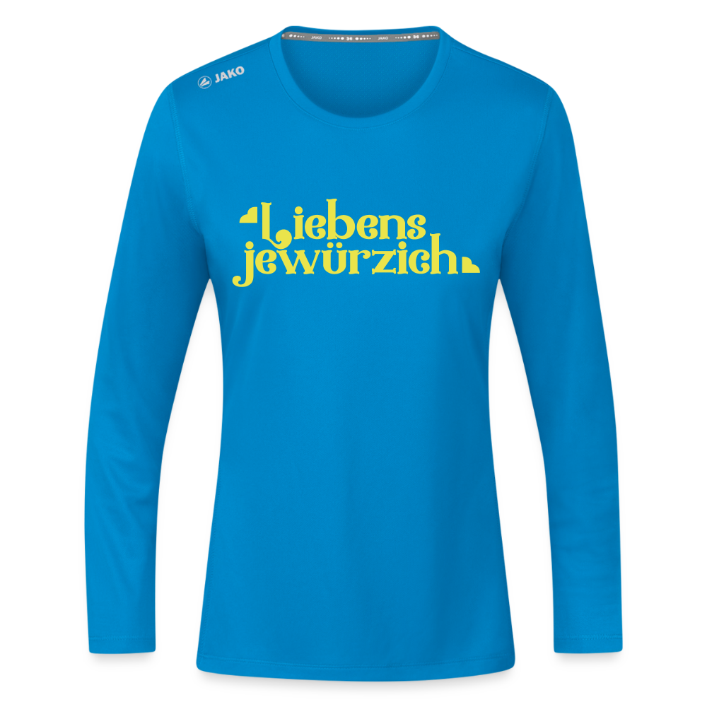 Liebensjewürzich - Frauen Sport Langarmshirt - Saphirblau