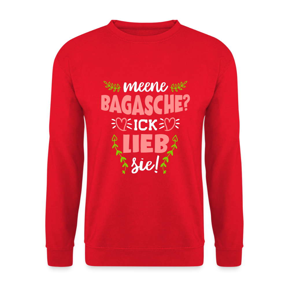 Meene Bagasche Ick Lieb Sie - Unisex Pullover - Rot