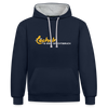 Lächeln is keen Jesichtsbruch - Kontrast Hoodie - Navy/Grau meliert