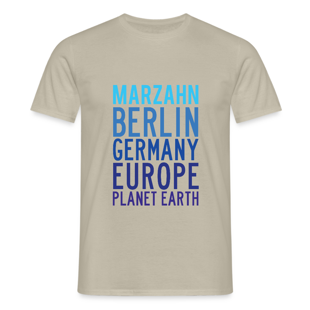 Marzahn Planet Earth - Männer Premium T-Shirt - Sandbeige