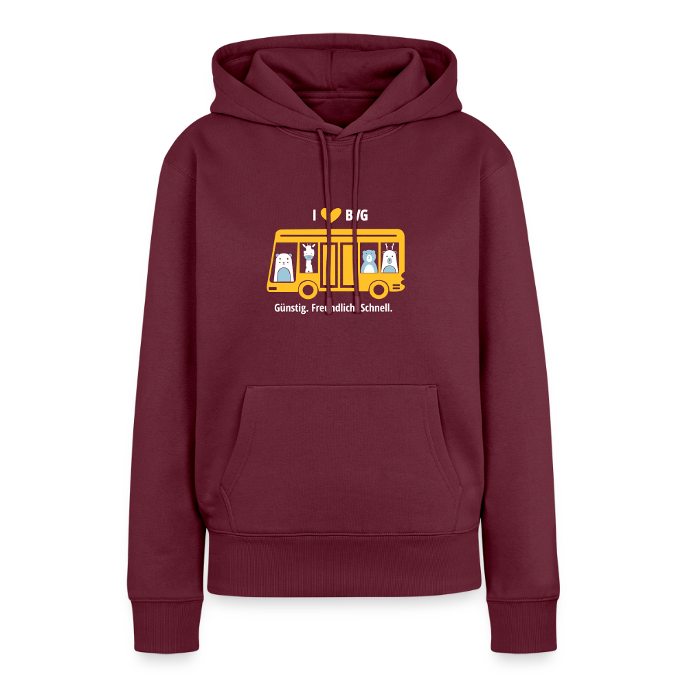 I love BVG - Frauen Premium Hoodie - Burgunderrot