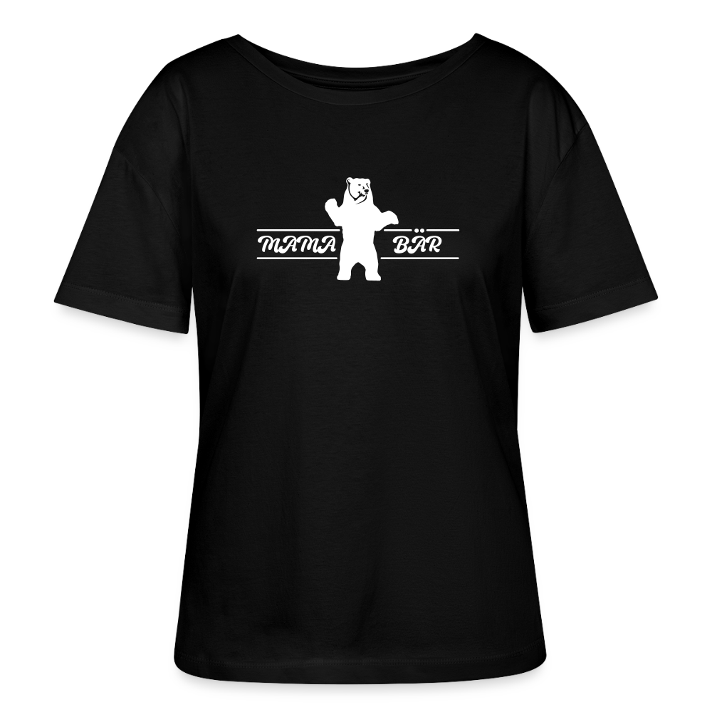 Mama Bär  - Relaxed Rundhals Frauen Bio-T-Shirt - Schwarz