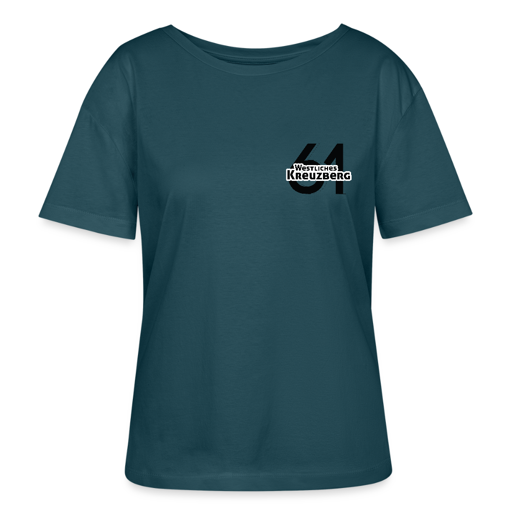 Westliches Kreuzberg - Relaxed Rundhals Frauen Bio-T-Shirt - Dunkles Petrol