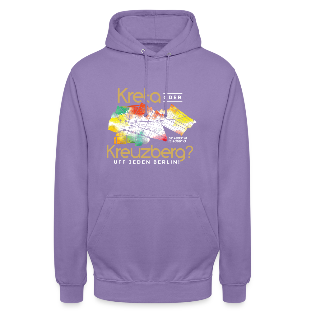 Kreta oder Kreuzberg - Unisex Hoodie - Lavendel