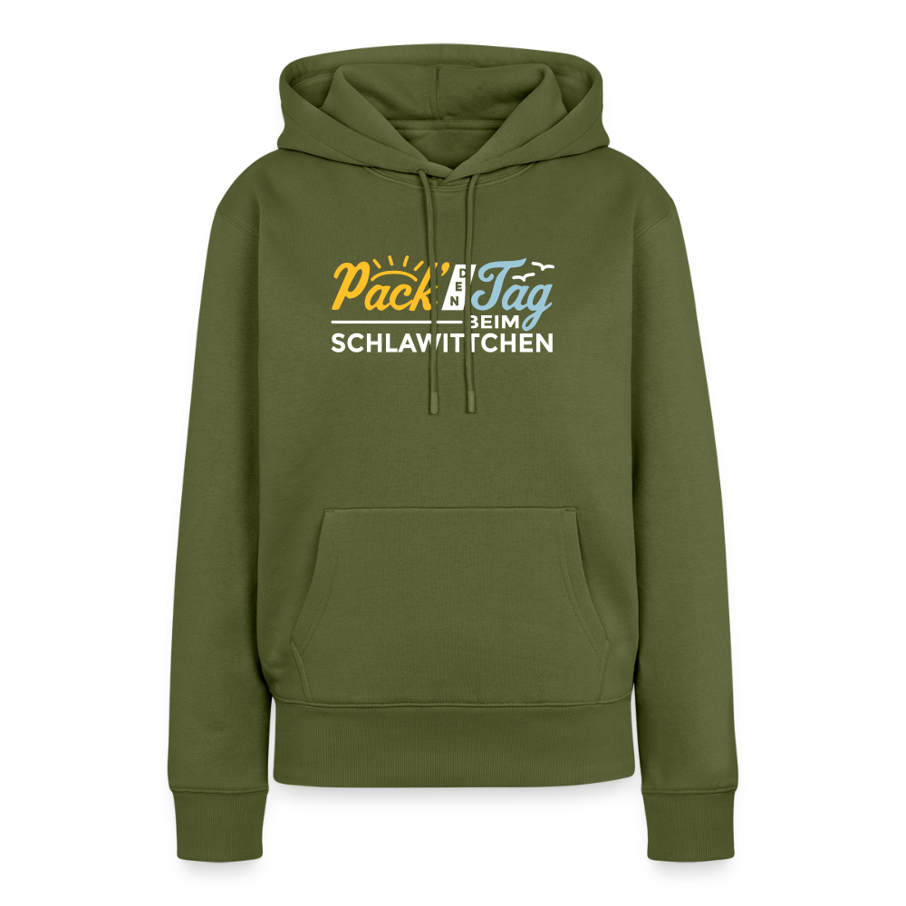 Pack' den Tag beim Schlawittchen - Frauen Premium Hoodie - Khaki