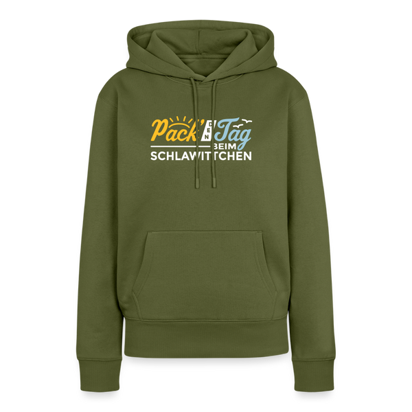 Pack' den Tag beim Schlawittchen - Frauen Premium Hoodie - Khaki