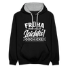 Früha war allet leichta! Ooch icke! - Kontrast Hoodie - Schwarz/Grau meliert