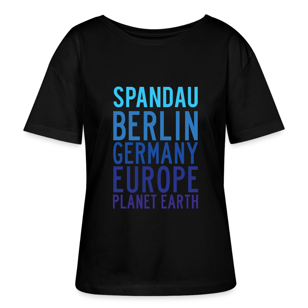 Spandau Planet Earth - Relaxed Rundhals Frauen Bio-T-Shirt - Schwarz