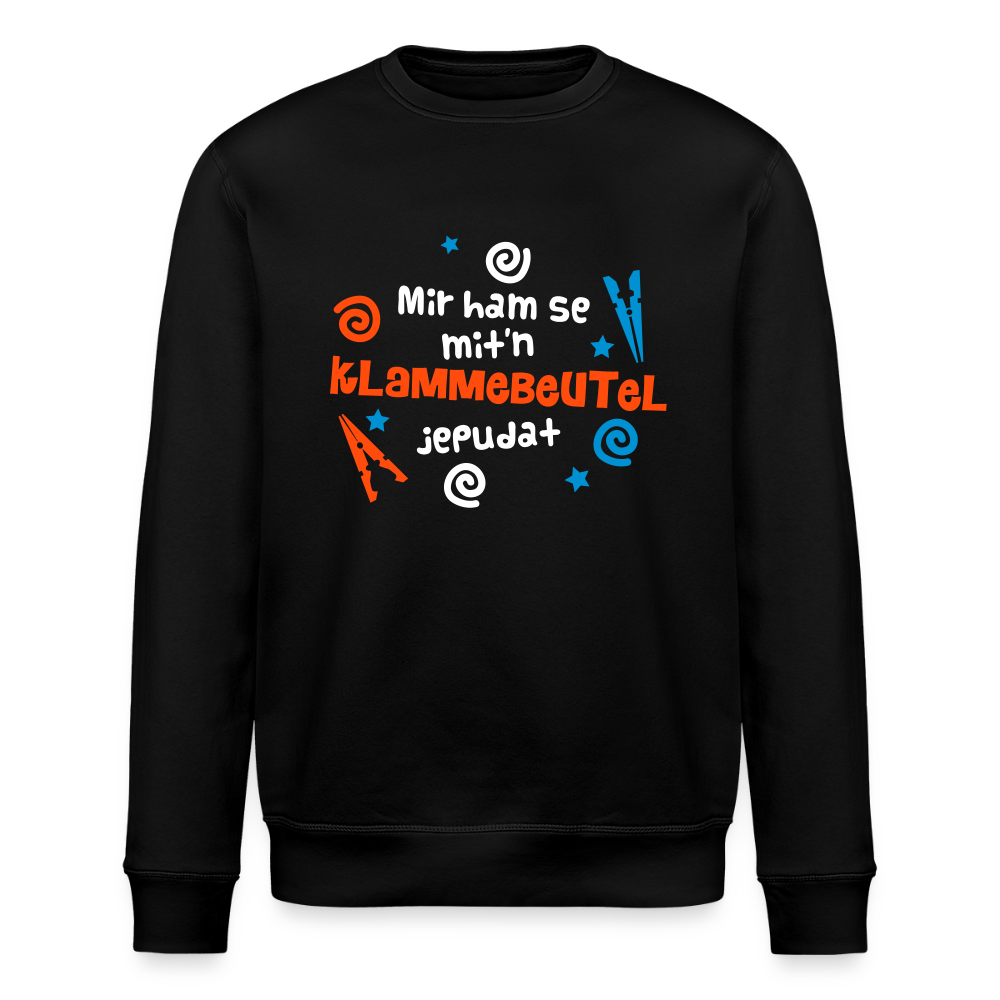 Mit'n Klammabeutel jepudat - Unisex Bio Sweatshirt - Schwarz