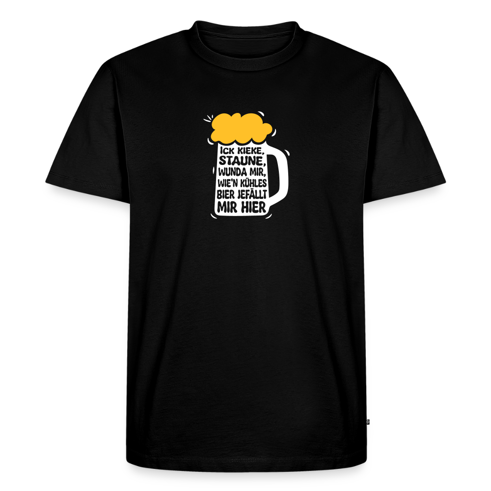 Ick kieke, staune, wunda mir, wie'n kühles Bier jefällt mir hier - Männer Premium T-Shirt - Schwarz
