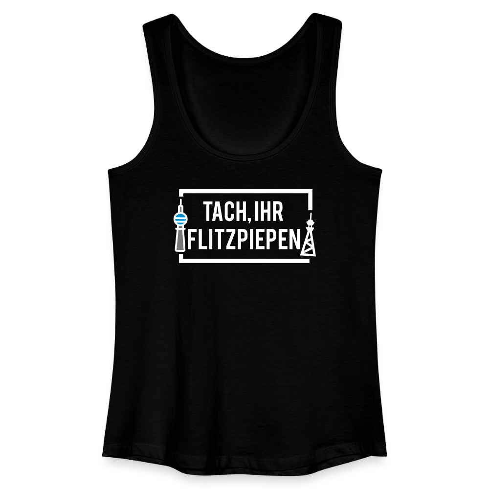Tach ihr Flitzpiepen - weiß - Frauen Bio Tank Top - Schwarz