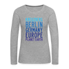 Kreuzberg - Planet Earth - Frauen Premium Langarmshirt - Grau meliert