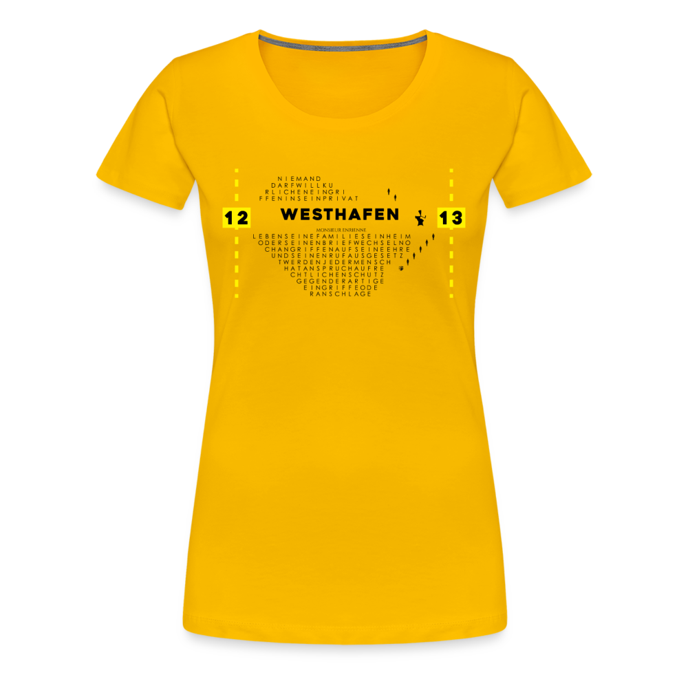 Westhafen - Frauen Premium T-Shirt - Sonnengelb