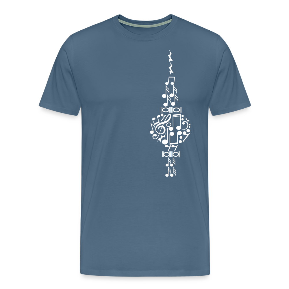 Fernsehturm der Noten - Männer Premium T-Shirt - Blaugrau
