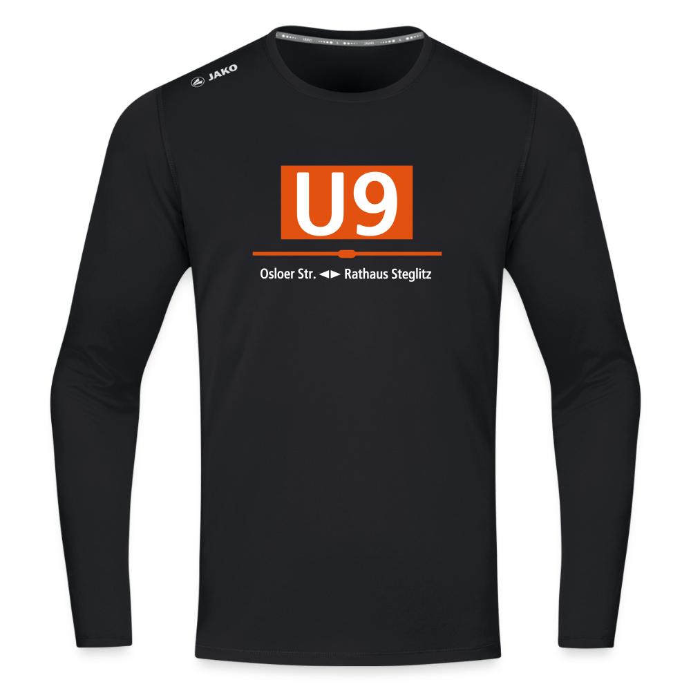 U9 - Männer Sport Langamshirt - Schwarz