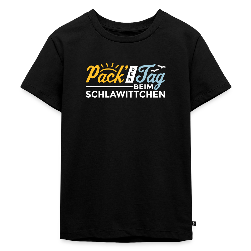 Pack' den Tag beim Schlawittchen - Kinder Premium T-Shirt - Schwarz