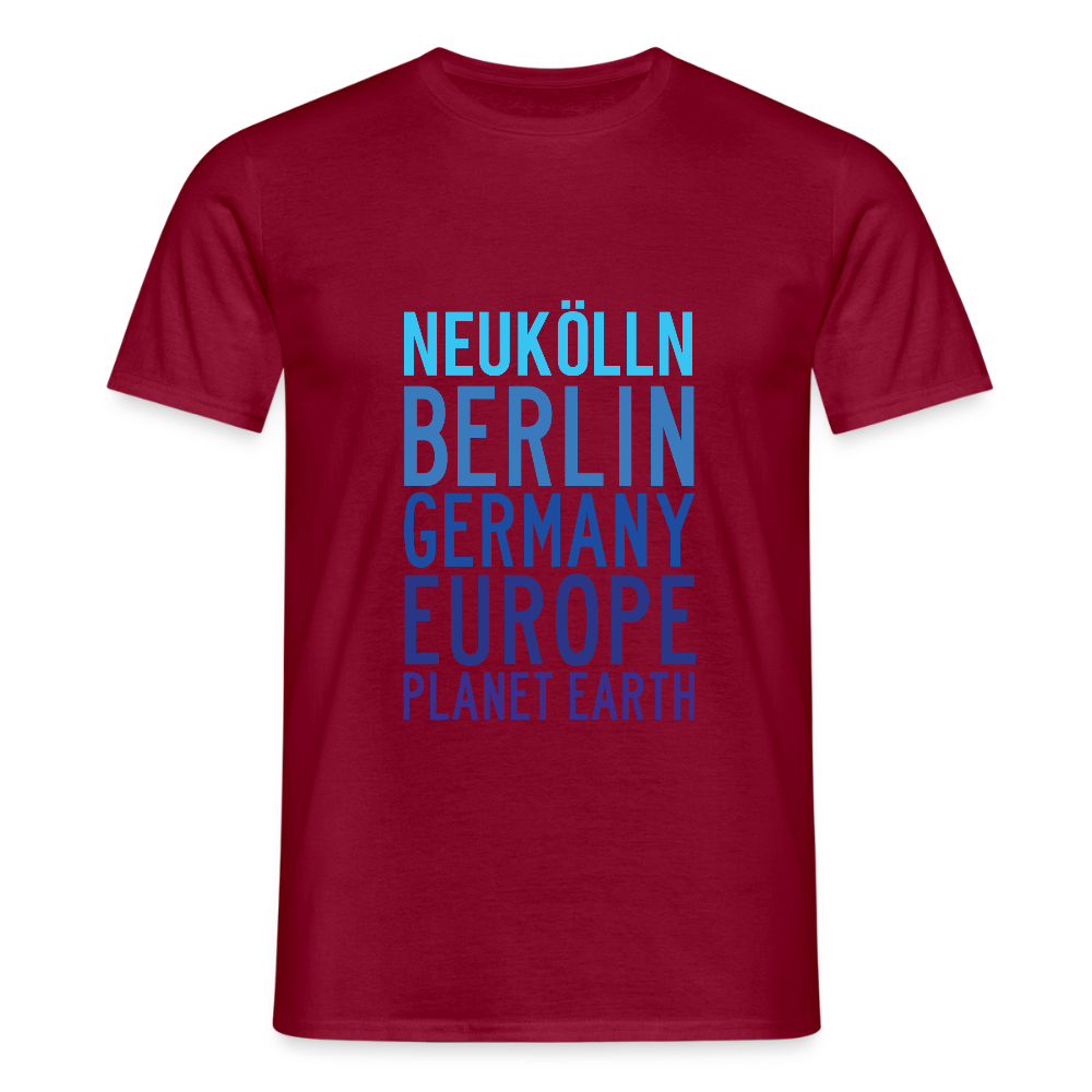 Neukölln Planet Earth - Männer Premium T-Shirt - Ziegelrot