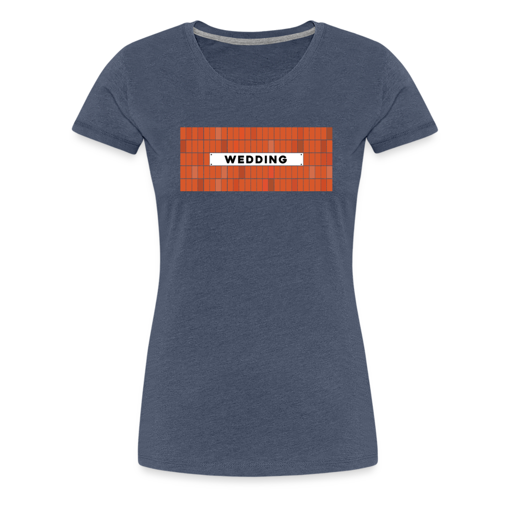 Wedding - Frauen Premium T-Shirt - Blau meliert