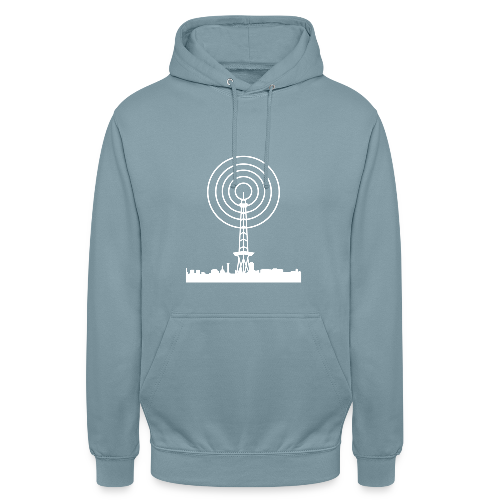 Funkturm im Fokus - Unisex Hoodie - Nebelblau