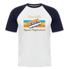 Hippes Neukölln - Männer Baseball T-Shirt - Weiß/Navy