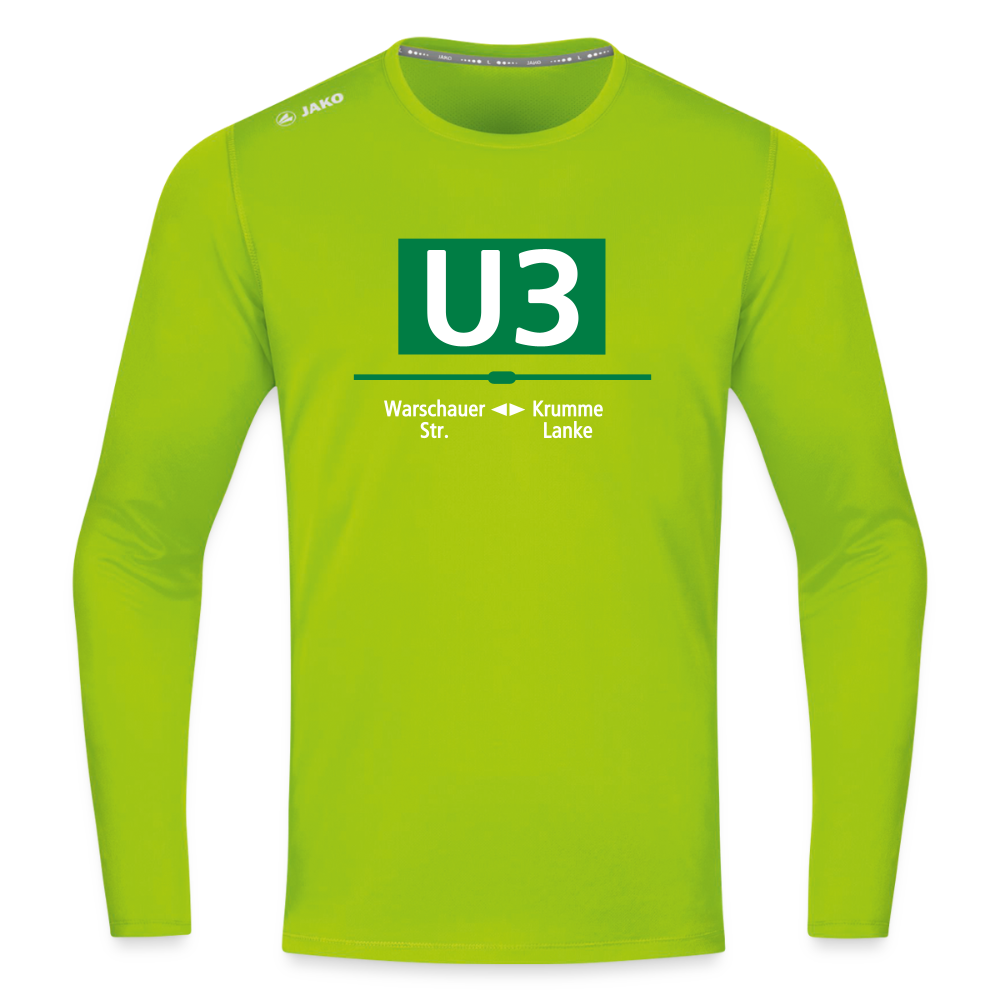 U3 - Männer Sport Langamshirt - Neongrün