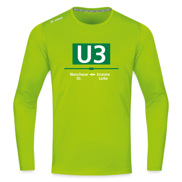 U3 - Männer Sport Langamshirt - Neongrün