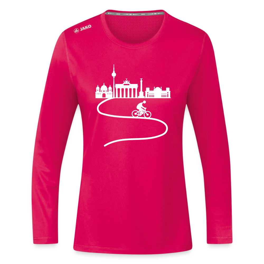 Aus der Stadt - Frauen Sport Langarmshirt - dunkles Pink