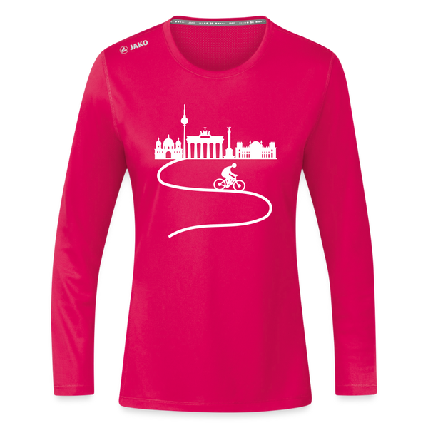 Aus der Stadt - Frauen Sport Langarmshirt - dunkles Pink