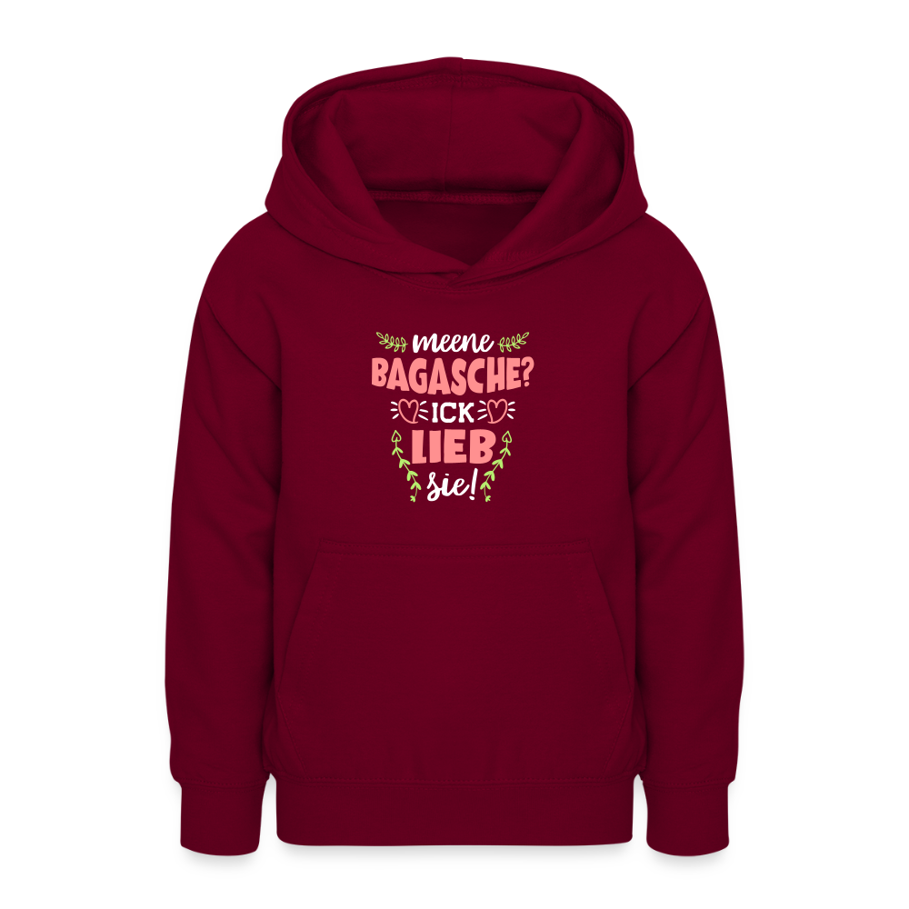 Meene Bagasche Ick Lieb Sie - Teenager Hoodie - Bordeaux