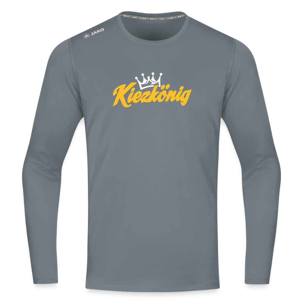 Kiezkönig - Männer Sport Langamshirt - Grau