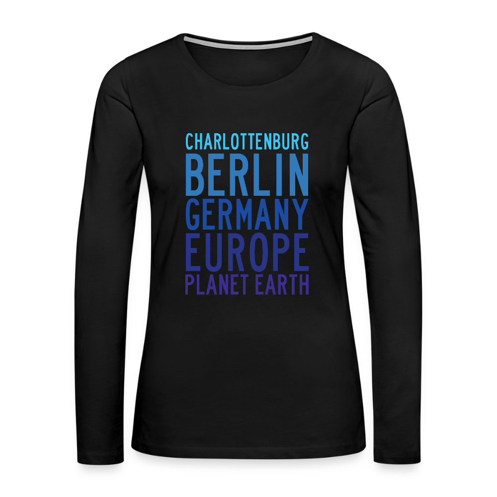 Charlottenburg - Earth - Frauen Premium Langarmshirt - Schwarz
