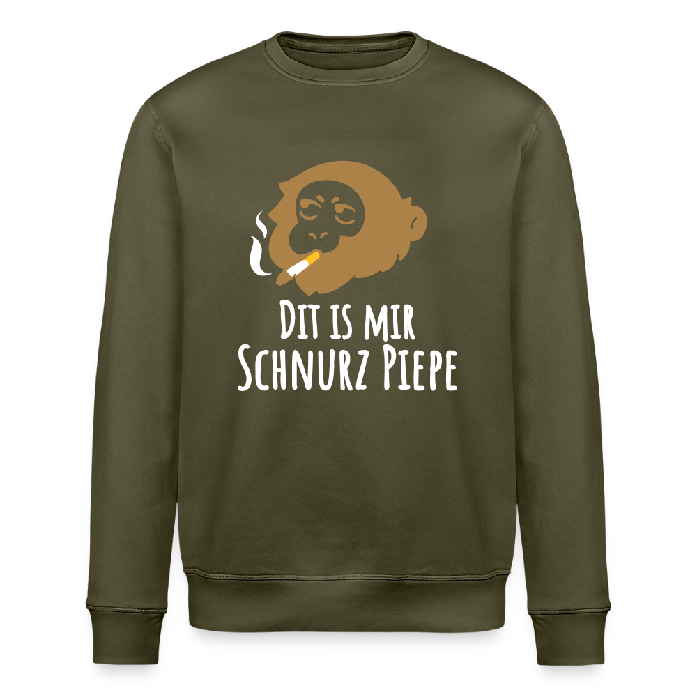 Dit is mir Schnurz Affe - Unisex Bio Sweatshirt - Khaki