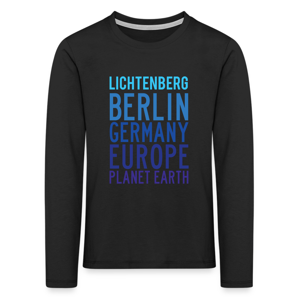 Lichtenberg Planet Earth - Kinder Langarmshirt - Schwarz