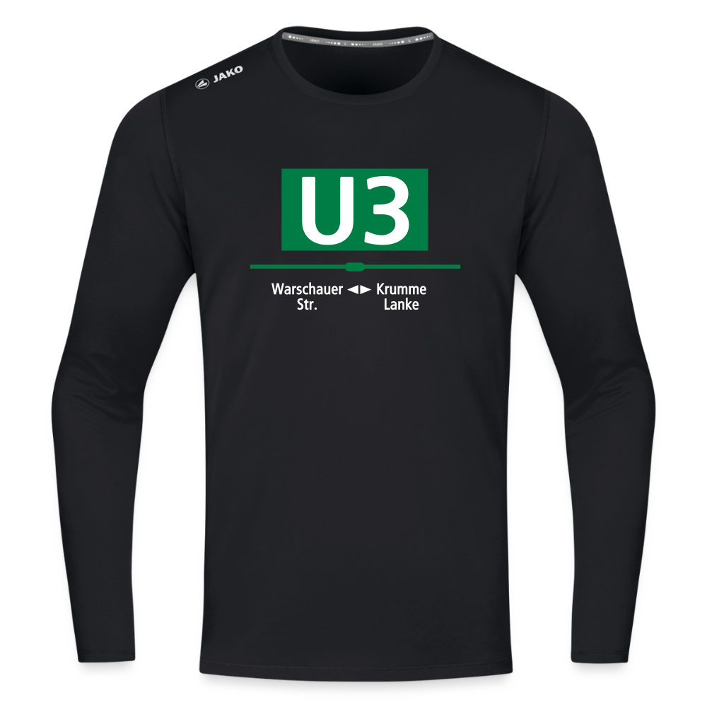 U3 - Männer Sport Langamshirt - Schwarz