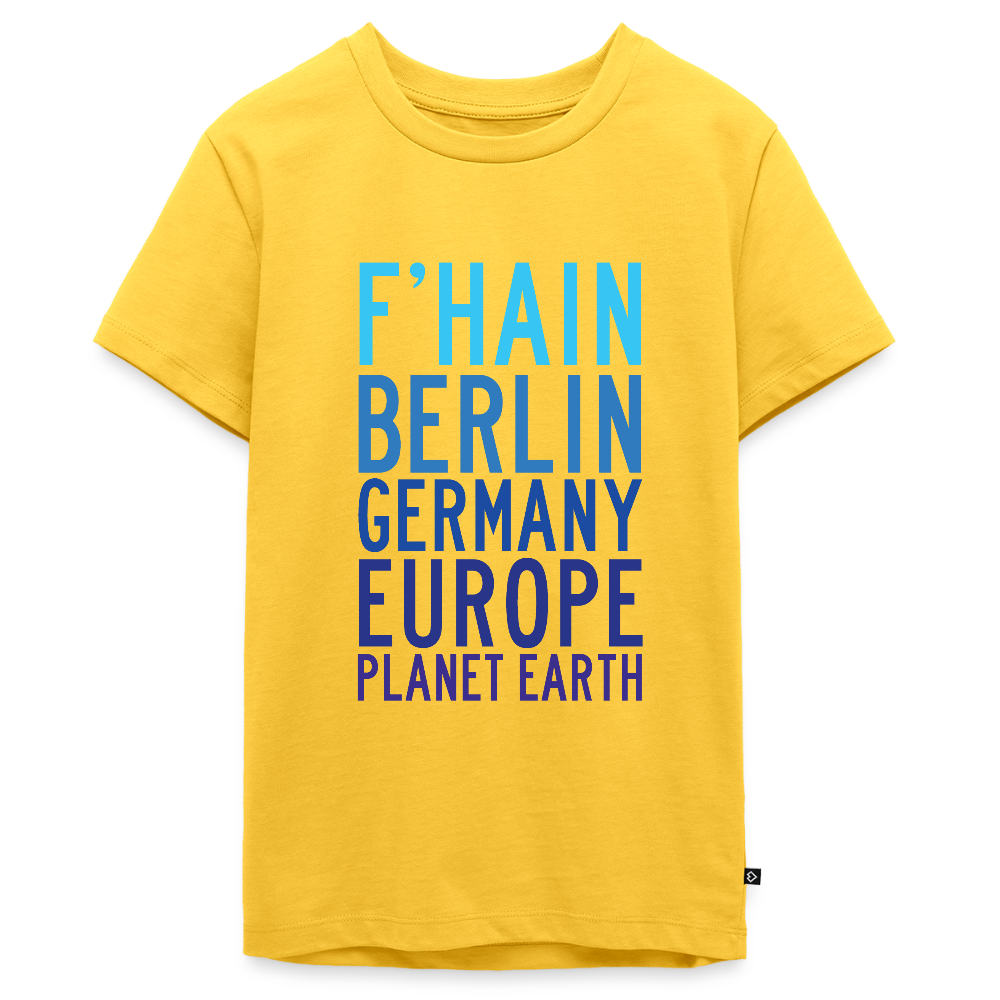 F'hain - Planet Earth - Teenager Premium T-Shirt - Gelb