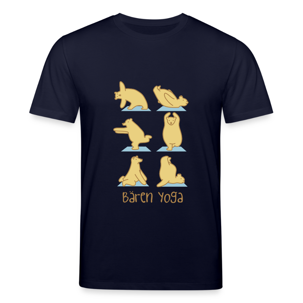 Bären Yoga - Unisex Bio T-Shirt - Navy