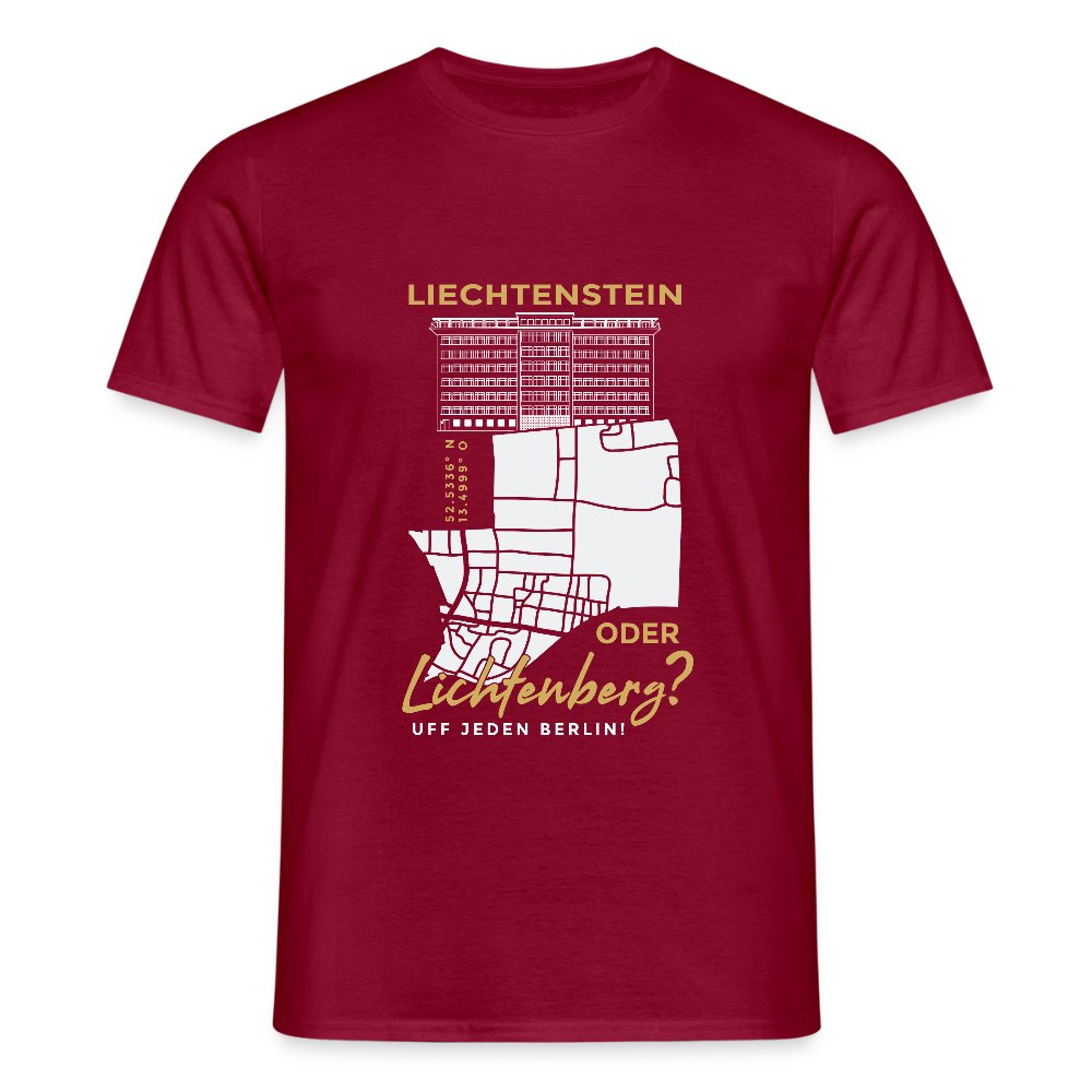 Liechtenstein oder Lichtenberg - Männer Premium T-Shirt - Ziegelrot