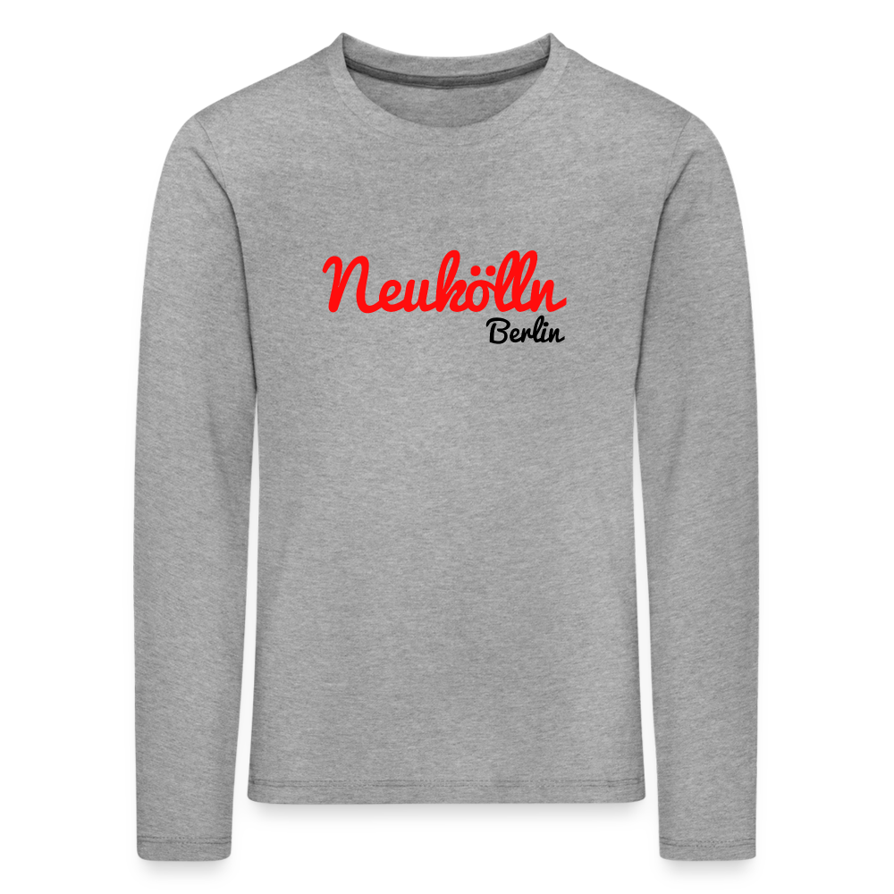 Neukölln Berlin - Kinder Langarmshirt - Grau meliert