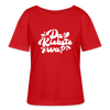 Kiekste - Relaxed Rundhals Frauen Bio-T-Shirt - Rot