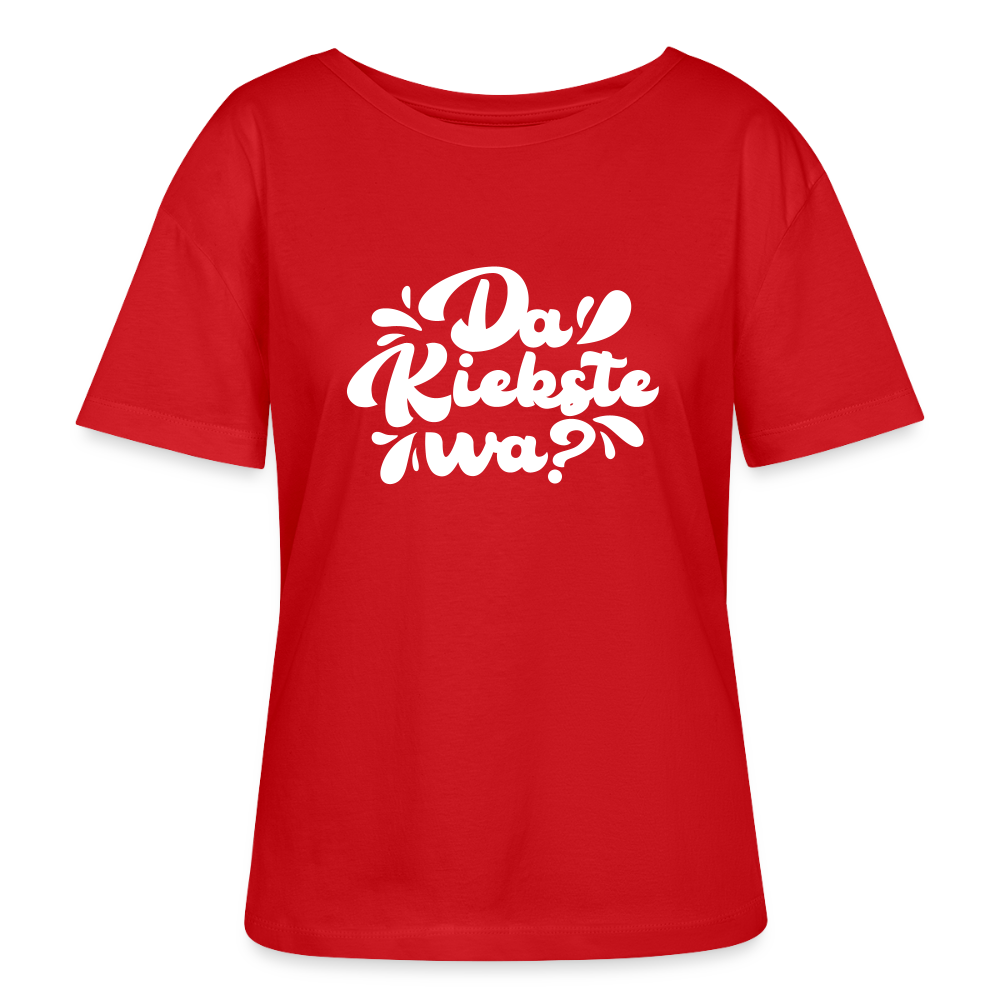 Kiekste - Relaxed Rundhals Frauen Bio-T-Shirt - Rot
