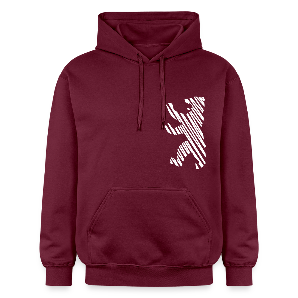 Berliner Bär im Netz - weiß - Hoodie - Maroon