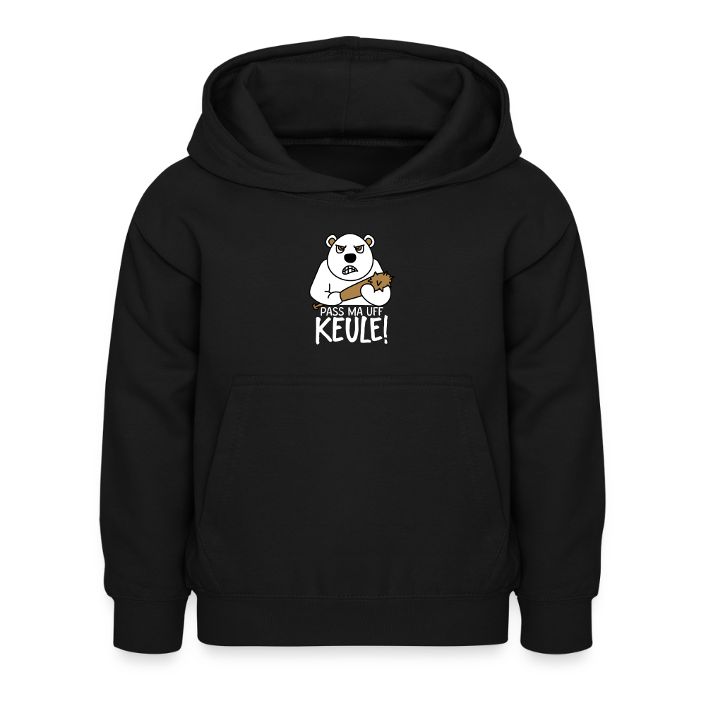 Pass ma uff Keule - Kinder Hoodie - Schwarz