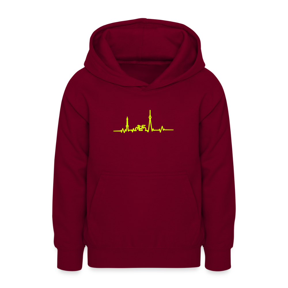 Herzschlag für Fahrradfahrer - Teenager Hoodie - Bordeaux