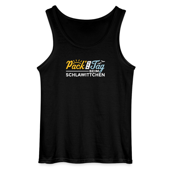 Pack' den Tag beim Schlawittchen - Männer Tank Top - Schwarz