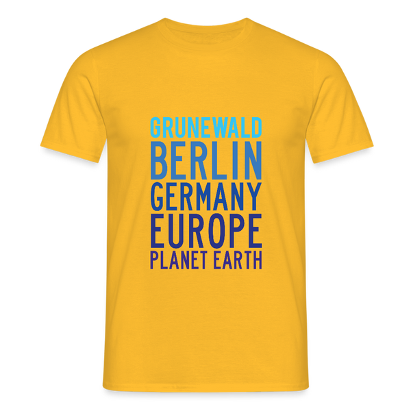 Grunewald Planet Earth - Männer Premium T-Shirt - Gelb