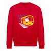 Bär in U-Bahn Kommt - Unisex Bio Sweatshirt - Rot